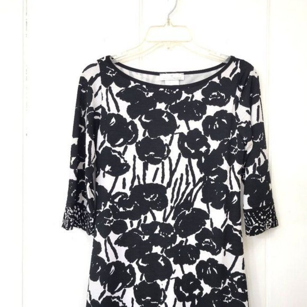 Papillion Blanc Black and White Floral Mini Dress - Picture 3 of 6